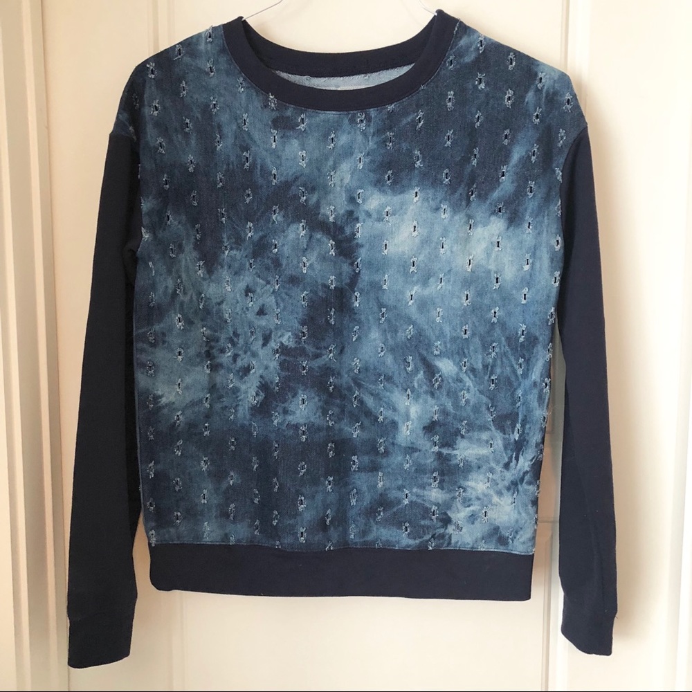 Denim Tie Die Sweatshirt